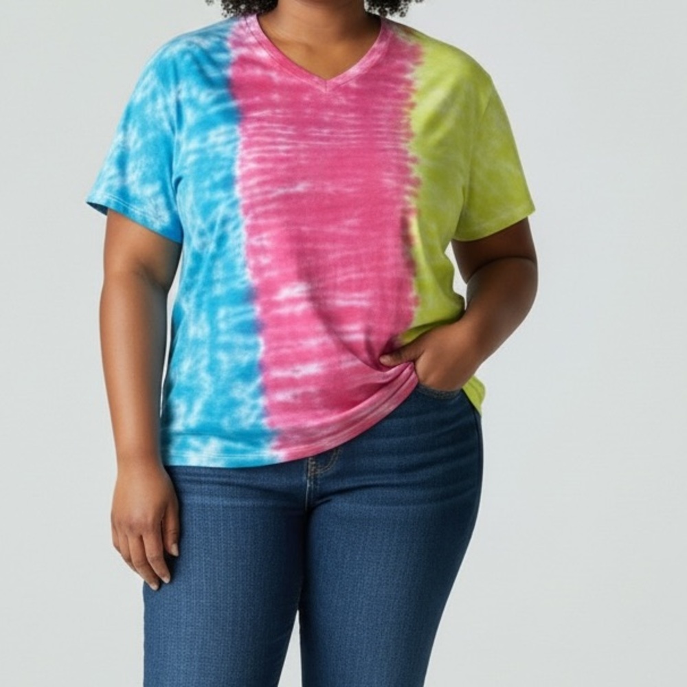 NWOT Torrid Lovesick Women’s Size 1 1X 14-16 Pink Tie-Dye Tee